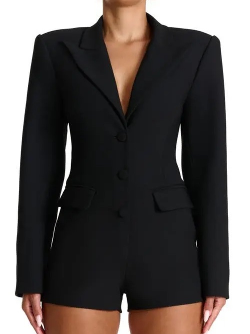 Women's Black Tailored Blazer Romper